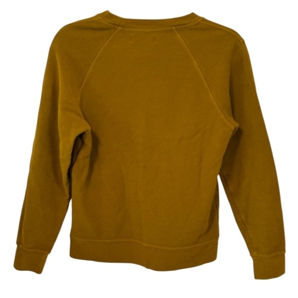 Everlane Men's Twill Ribbed Crew Sweatshirt in Brass Mustard sz 100% cotton XS - Picture 3 of 7